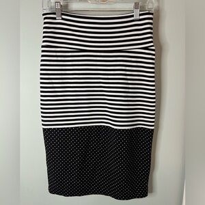 LuLaRoe Black and White Striped Cassie Pencil Skirt
